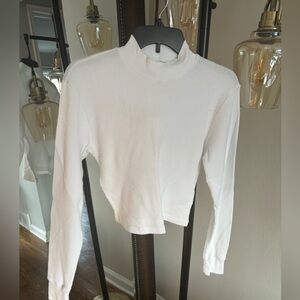 Aritzia TNA mock neck waffle shirt